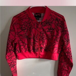 Adidas by Pharrell Williams Women's Red Floral Jacket